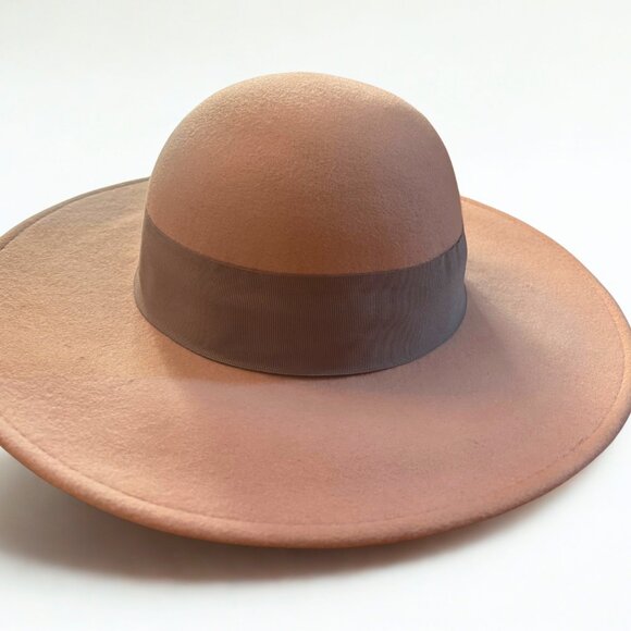 August Hat Company Wide Brim Felt Hat in Blush - Picture 3 of 7